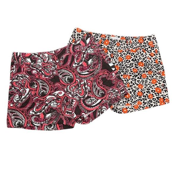 Banana Republic / Madison 2 PC Bundle Print Trouser Shorts Floral Paisley Size 4 - Picture 1 of 15